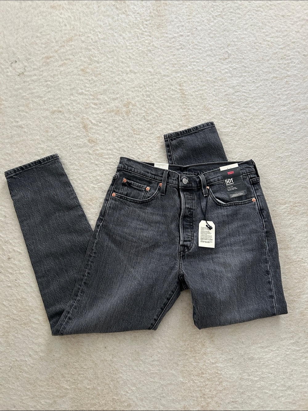 Levi's 501 Straight Men’s Jeans in Washed Black 29x28